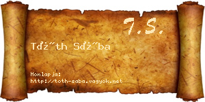 Tóth Sába névjegykártya